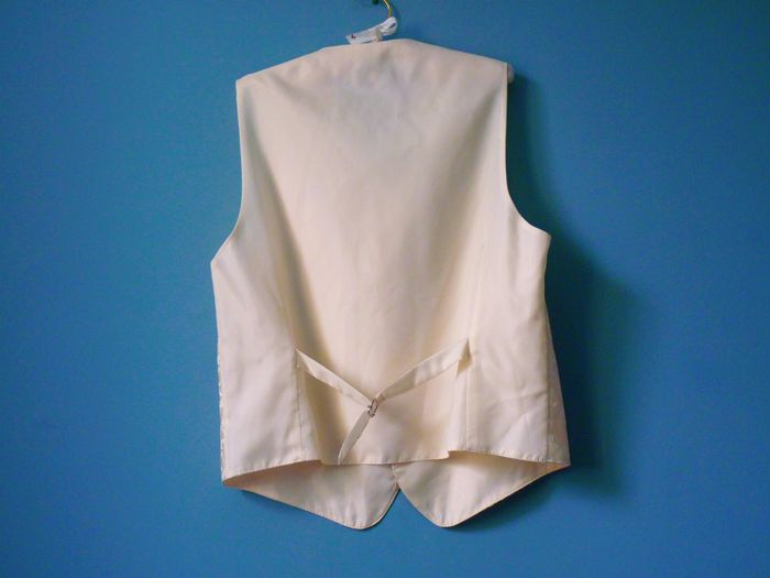Gilet de costume + lavallière homme ensemble maiage L 42 champagne TBE - photo numéro 3