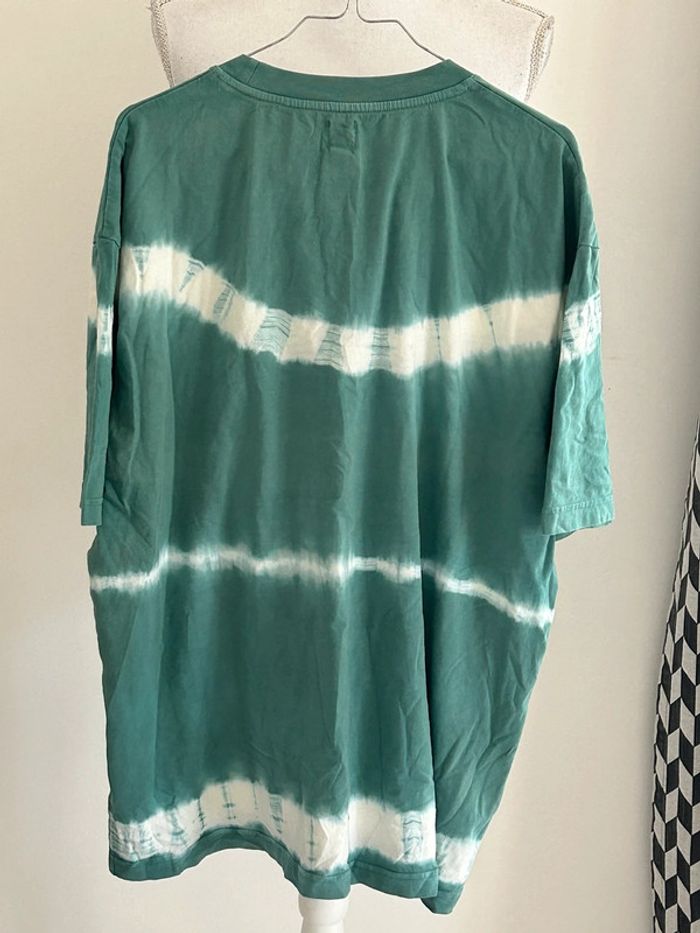 River Island Tee-shirt Manches Courtes Vert & Blanc Taille L - photo numéro 2