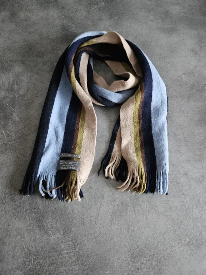 Echarpe à rayures en laine enfant - Taille unique - Mac-Ty - Beige marron
