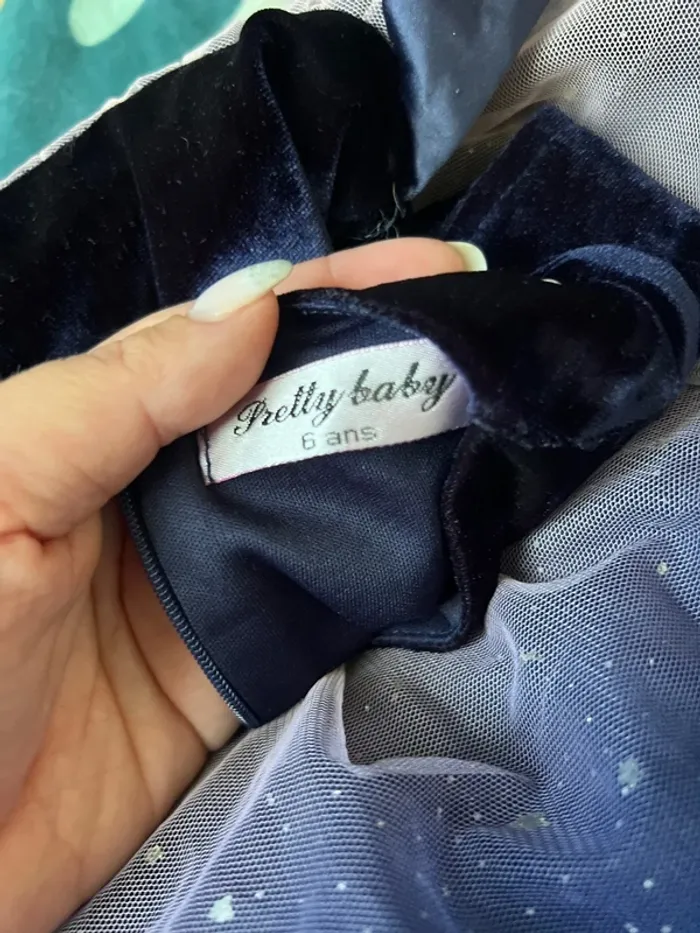 Robe bleu nuit, paillettes enfants - photo numéro 4