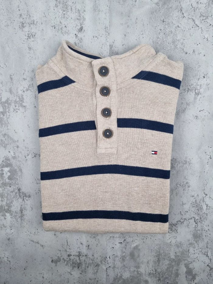 Pull rayé col montant boutonné Tommy Hilfiger XXL Hommes - photo numéro 2