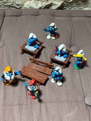 Lot de figurines Schtroumpfs à l'école Schleich