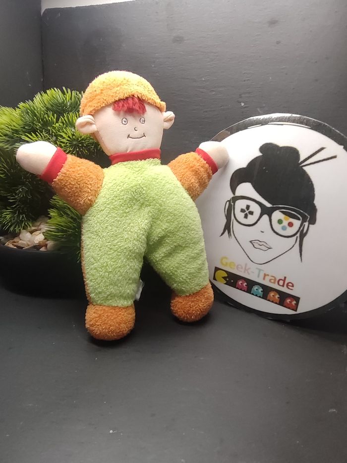 doudou peluche giro pharm giropharm poupée orange vert jaune Garçon Ancien - photo numéro 1