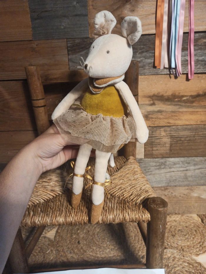 Peluche souris musicale moulin roty la petite école de danse tbe - photo numéro 7