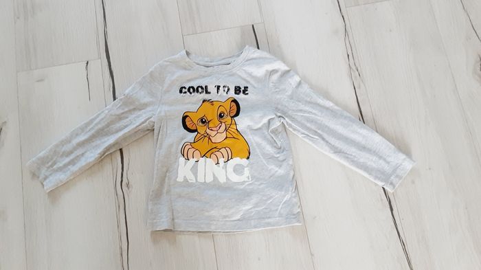 Vêtement garçon tee-shirt manches longues gris Simba Le roi lion Disney Orchestra 5 ans