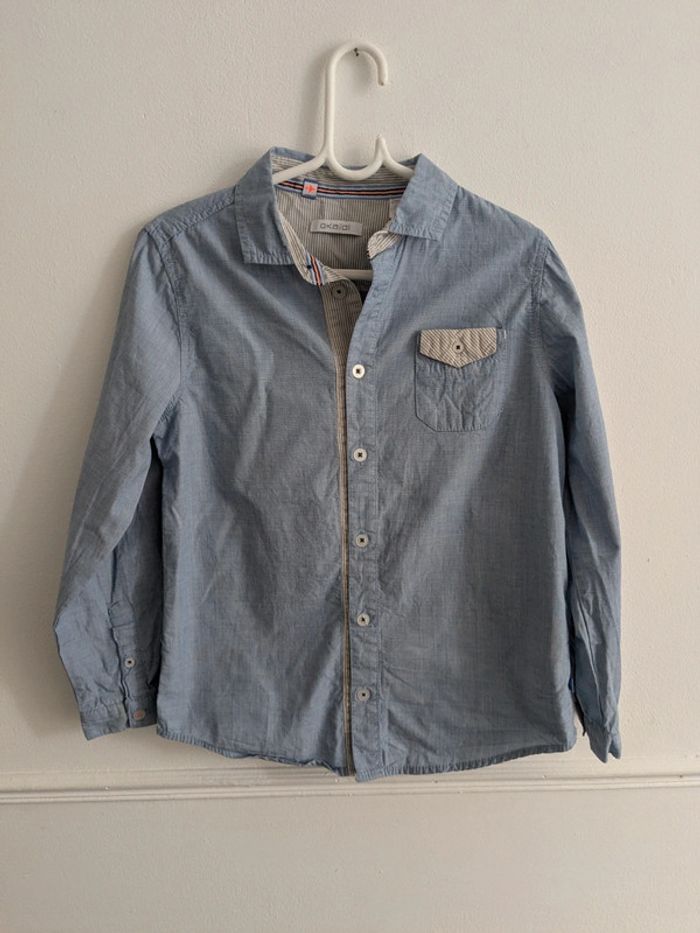Chemise manches longues bleu Okaïdi 8 ans