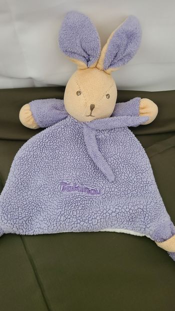 Doudou plat lapin mauve violet TAKINOU