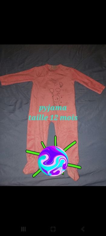 Pyjama rose 1 pièce ouverture devant