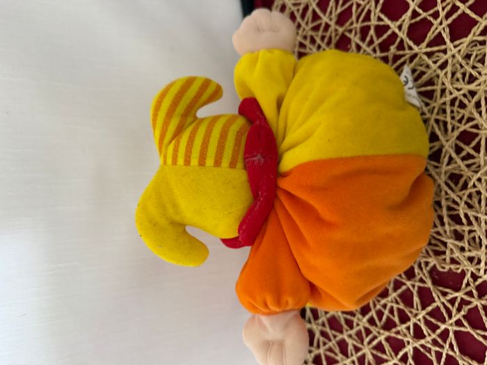 Doudou Arlequin jaune , orange , rouge - photo numéro 3