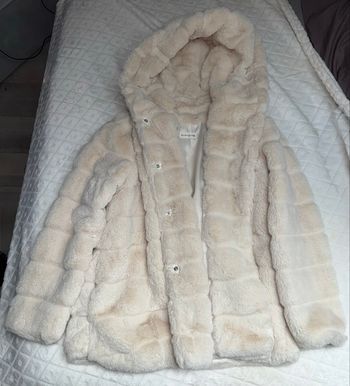 Veste fausse fourrure beige crème
