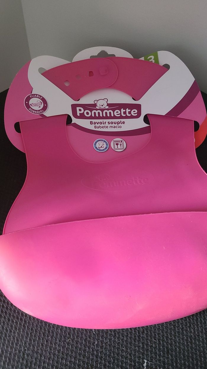 Bavoir souple rose pommette - photo numéro 4