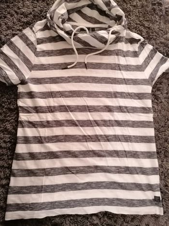 T-shirt mc grand col à rayures "We" taille M