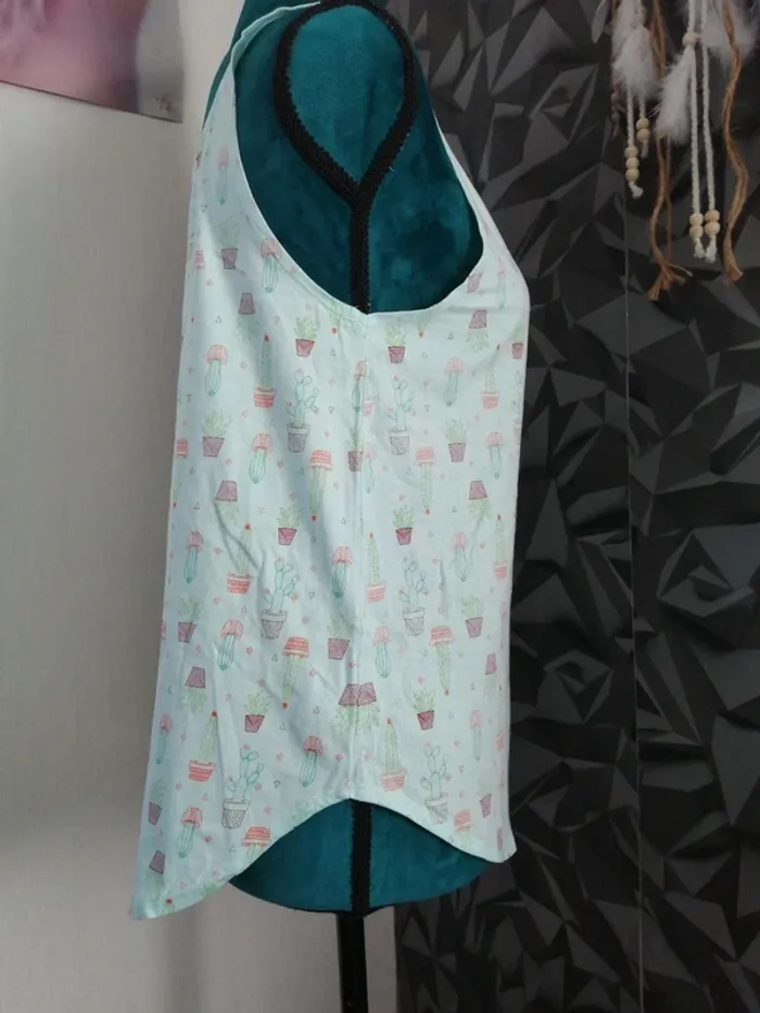 Top bleu ciel avec motifs cactus / lola paris / (M) - photo numéro 3