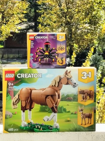 Lego creator le beau cheval et l'araignée surprenante