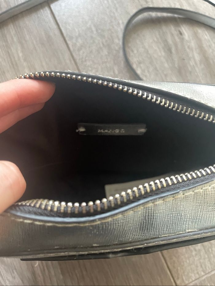 Sac à bandoulière argenté Mango - photo numéro 4