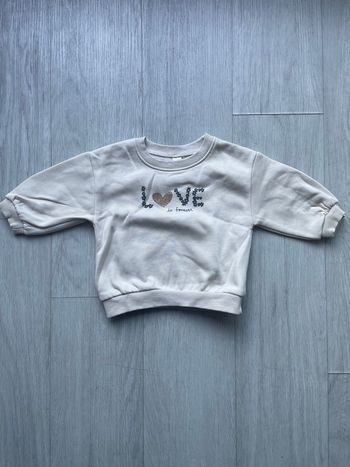 Pull bébé Orchestra 6 mois – motif “LOVE”, très bon état