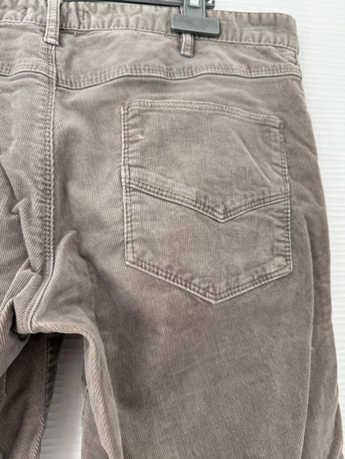Pantalon slim skinny droit en velours beige gris clair - photo numéro 9