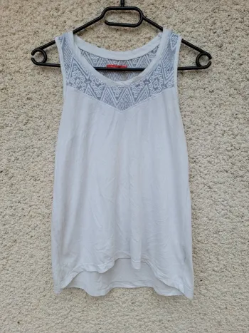 Débardeur manches courtes dentelle, vintage Y2K