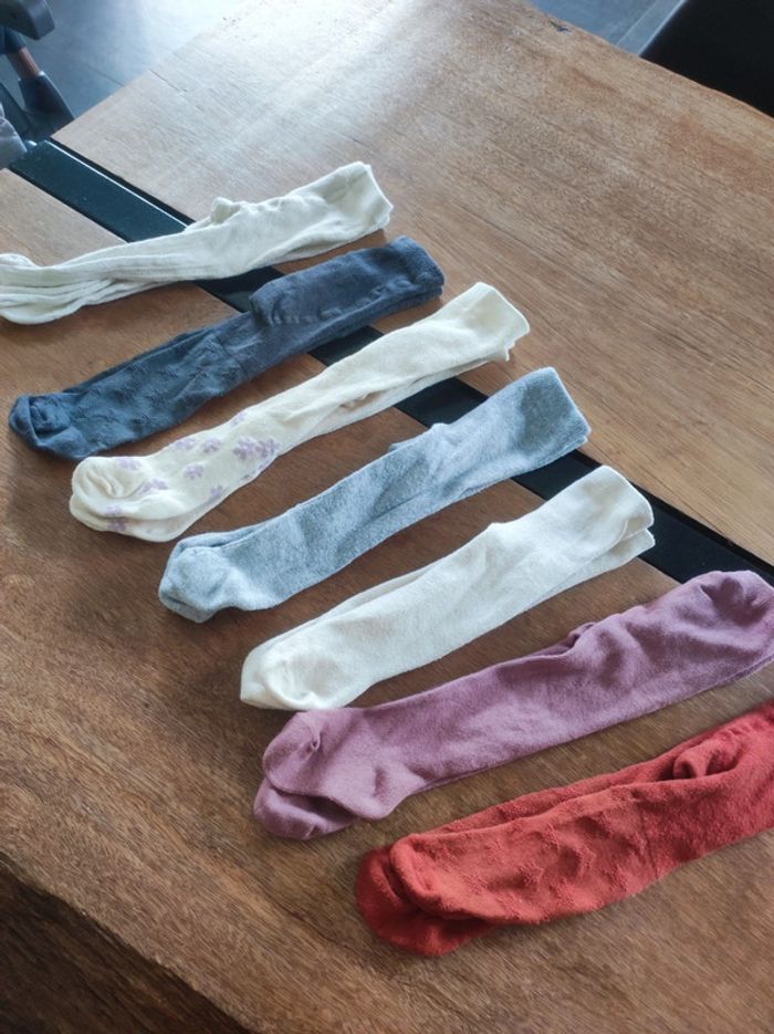 7 paires de collant 0-3 mois - photo numéro 2