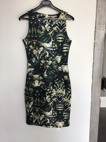 Robe vert bouteille à motifs