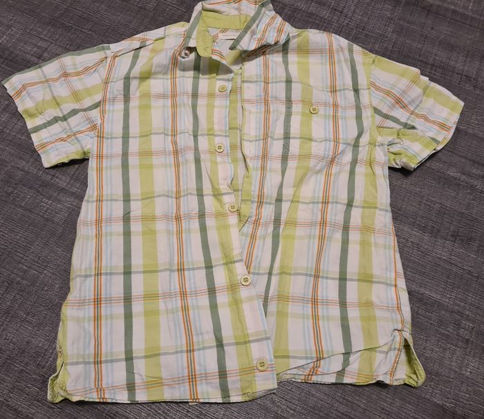 Chemise courte manche à carreaux vert 10/12 ans