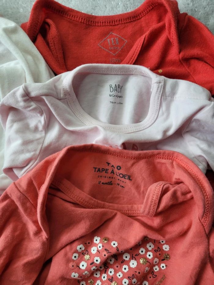 Lot de 4 bodies manches longues 12 mois - photo numéro 6