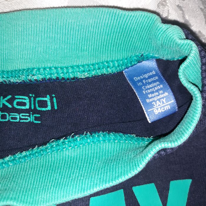 Faby27800 Polo "OKAIDI" 3 ans bleu marine et vert manches longues - photo numéro 3