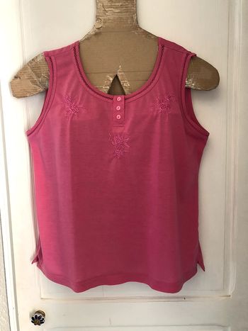 MM11- Débardeur brodé vieux rose T M (40/42)