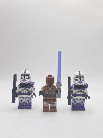 Figurines type lego Jedi Windu + 2 clones de la 187ème star wars
