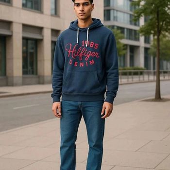 Sweat à capuche bleu marine Hilfiger S