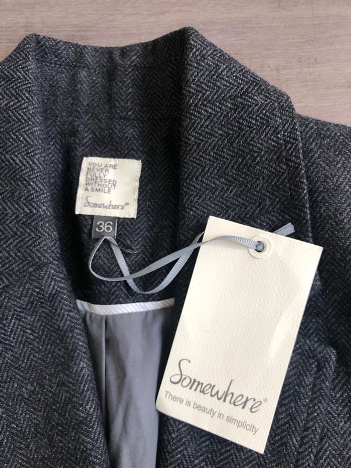 Blazer veste en tweed neuve Somewhere taille 36 grise - photo numéro 2