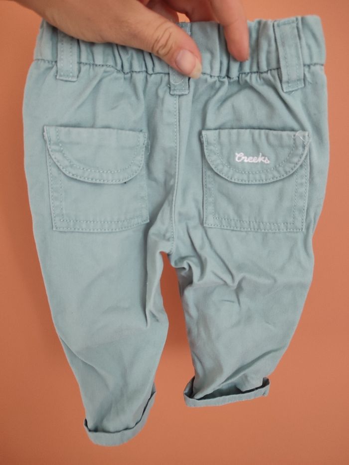 Pantalon bleu vert 6 mois - photo numéro 2