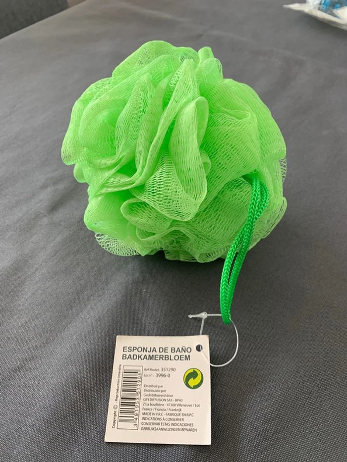 Eponge fleur de bain verte - photo numéro 2