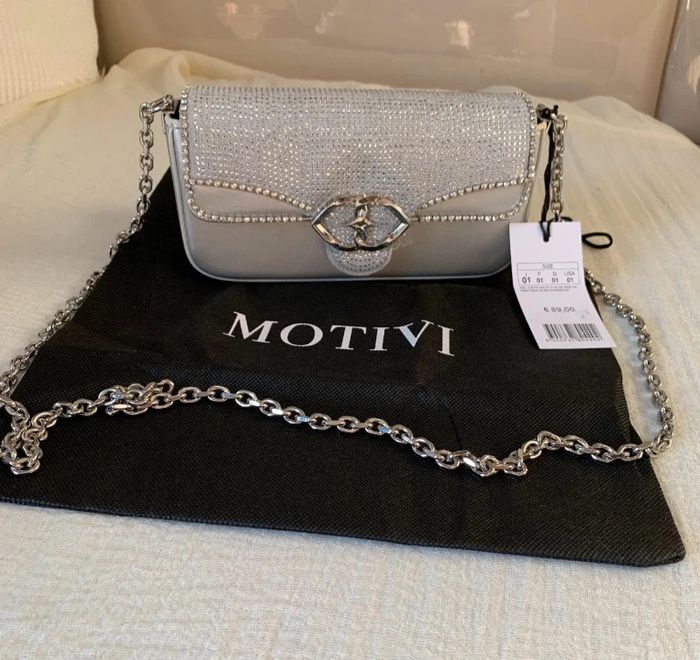 Sac à main gris pailleté pour femme de créateur- motivi style y2k - Neuf - photo numéro 4