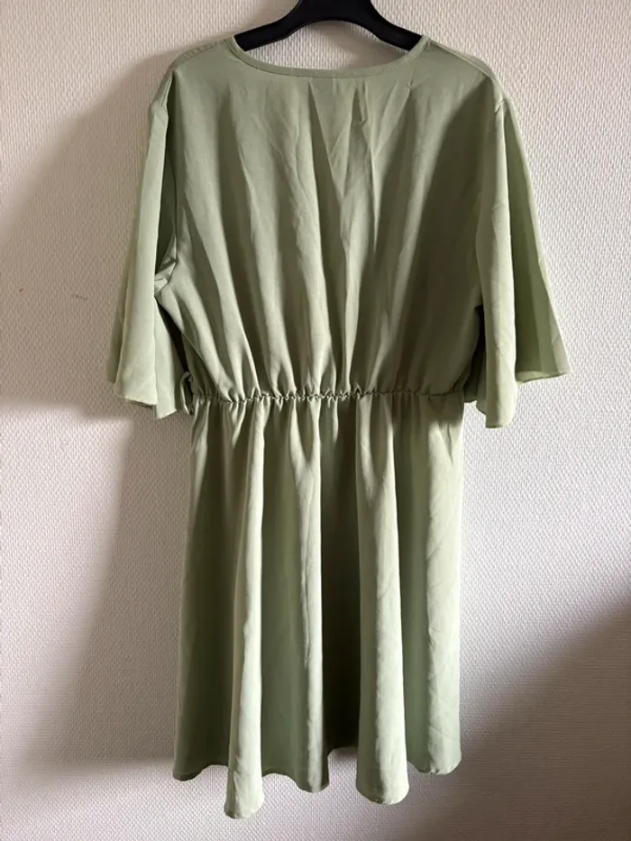 Robe fluide verte sauge - taille M - photo numéro 5