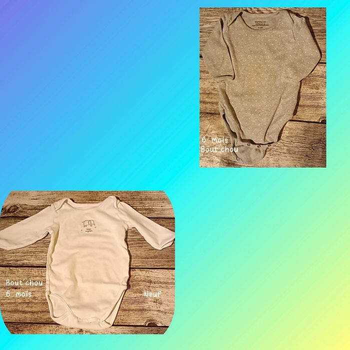 Lot de 2 Bodys manches longues Bout'chou