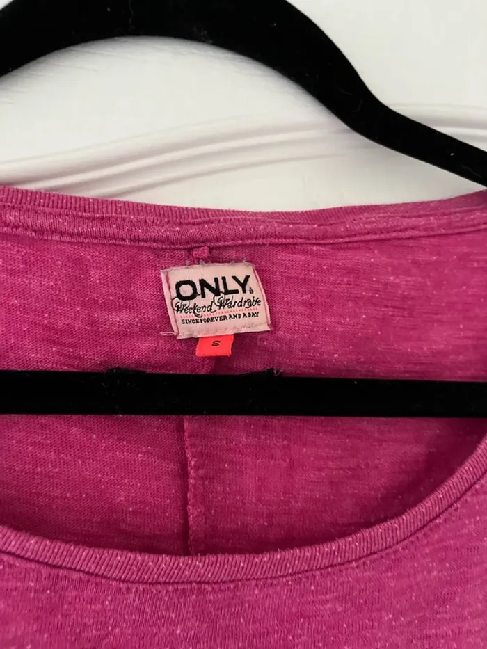 Tee shirt manche longue only rose - photo numéro 2