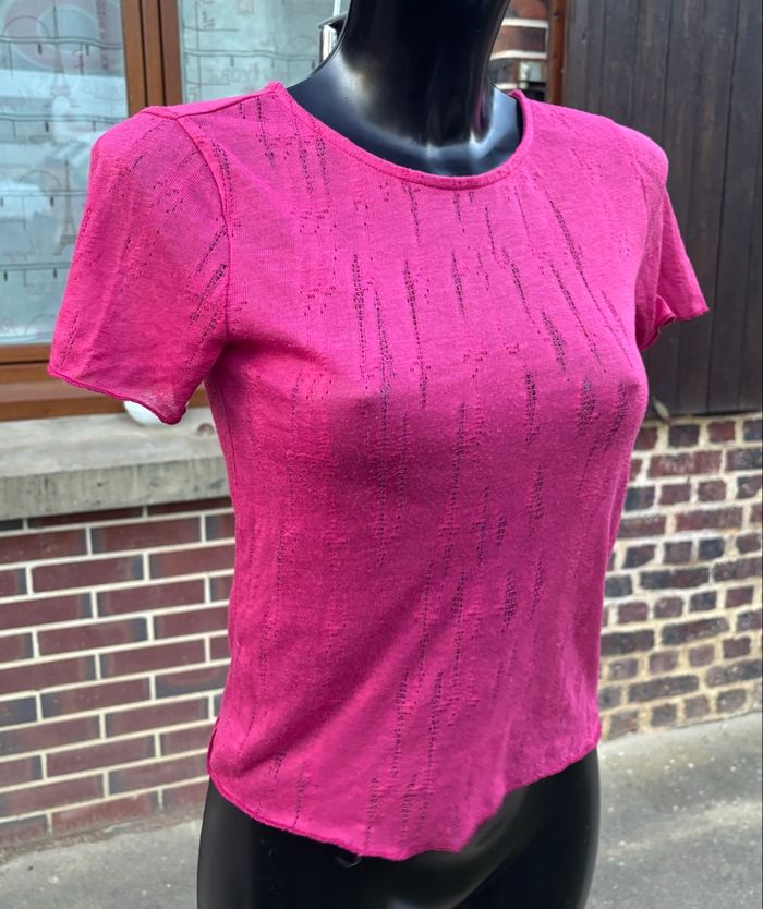 💖 T-shirt en maille ajourée Zara – Taille 36 (S) - photo numéro 2