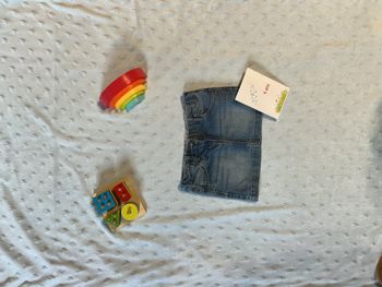 jupe en jean bleu taille réglable 4/5 ans tex