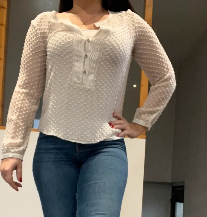 Blouse pois mango transparente sexy