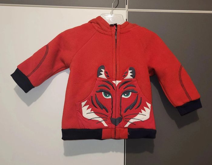 Gilet rouge neuf avec capuche - motif tigre 🐯