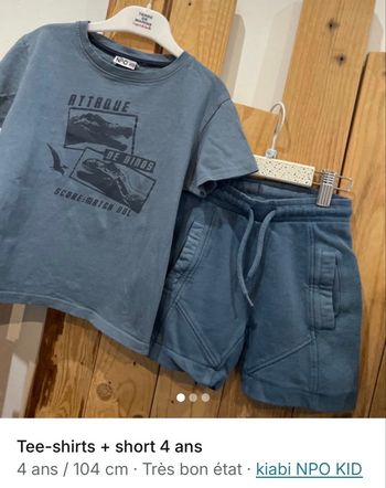 Tee-shirts + short 4 ans 