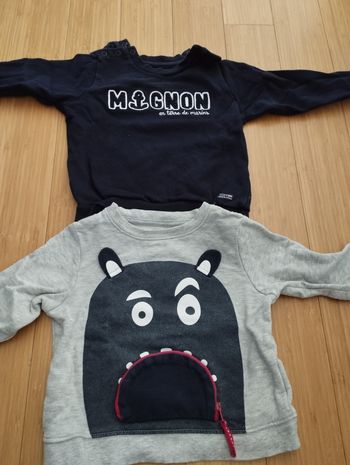 Lot deux sweats 2 ans 86 cm