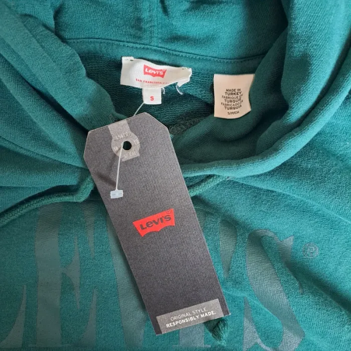 Sweat à capuche levi's bleu/vert - photo numéro 5