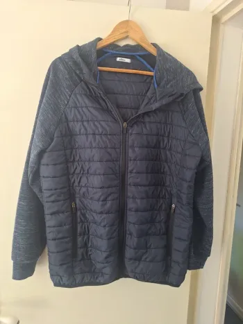Veste bleu marine bi matière taille L Gémo