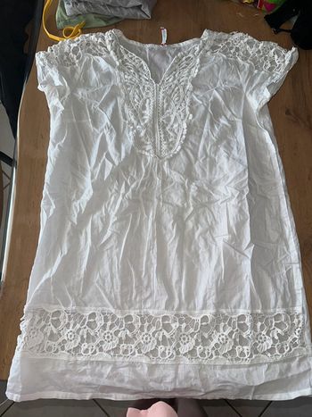 Haut tunique M/L blanche porte