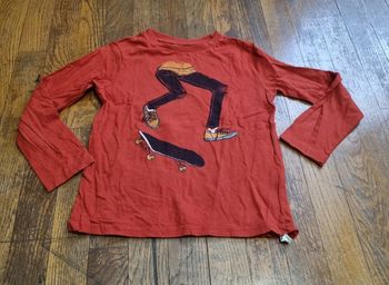 t-shirt manches longues orange garçon kiabi taille 8ans