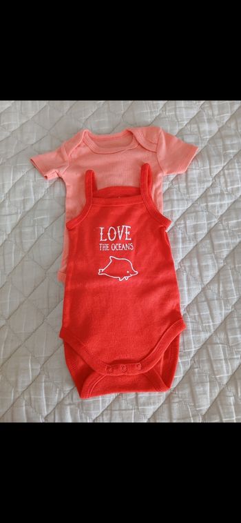 Lot 2 bodies fille tex baby 60 cm 3 mois