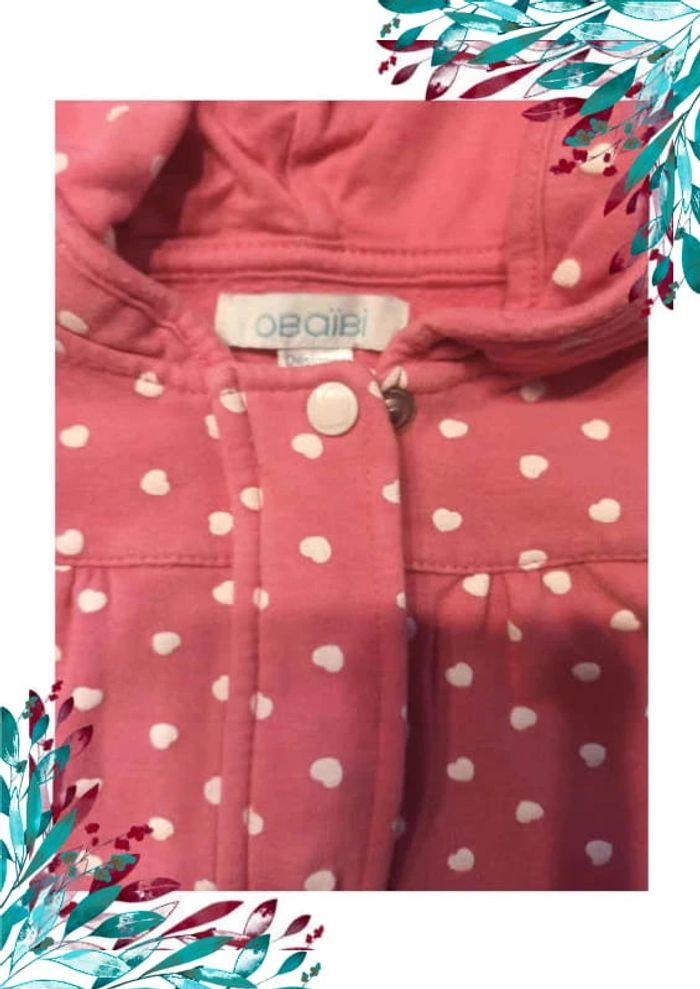 Gilet zippé fille 6 mois à coeurs - photo numéro 2