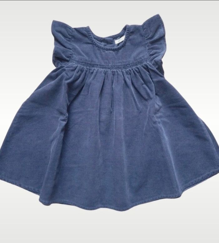 Robe en velours côtelé bleu marine Bout'chou